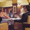 Evening Dinner, Pastel on Panel